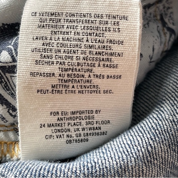 Pilcro And The Letterpress Slim Boyfriend Boho Floral Print Blue Jeans Size 25 - Picture 11 of 13